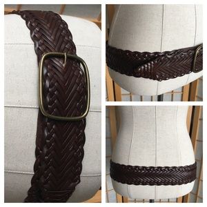 Arizona Brown Weaved Leather Belt SZ L